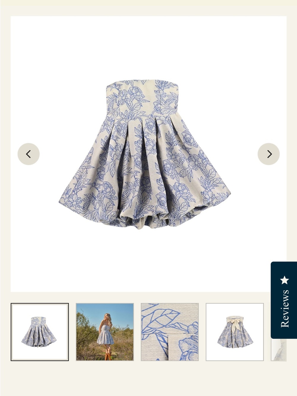 Blue Jacquard Floral Dress